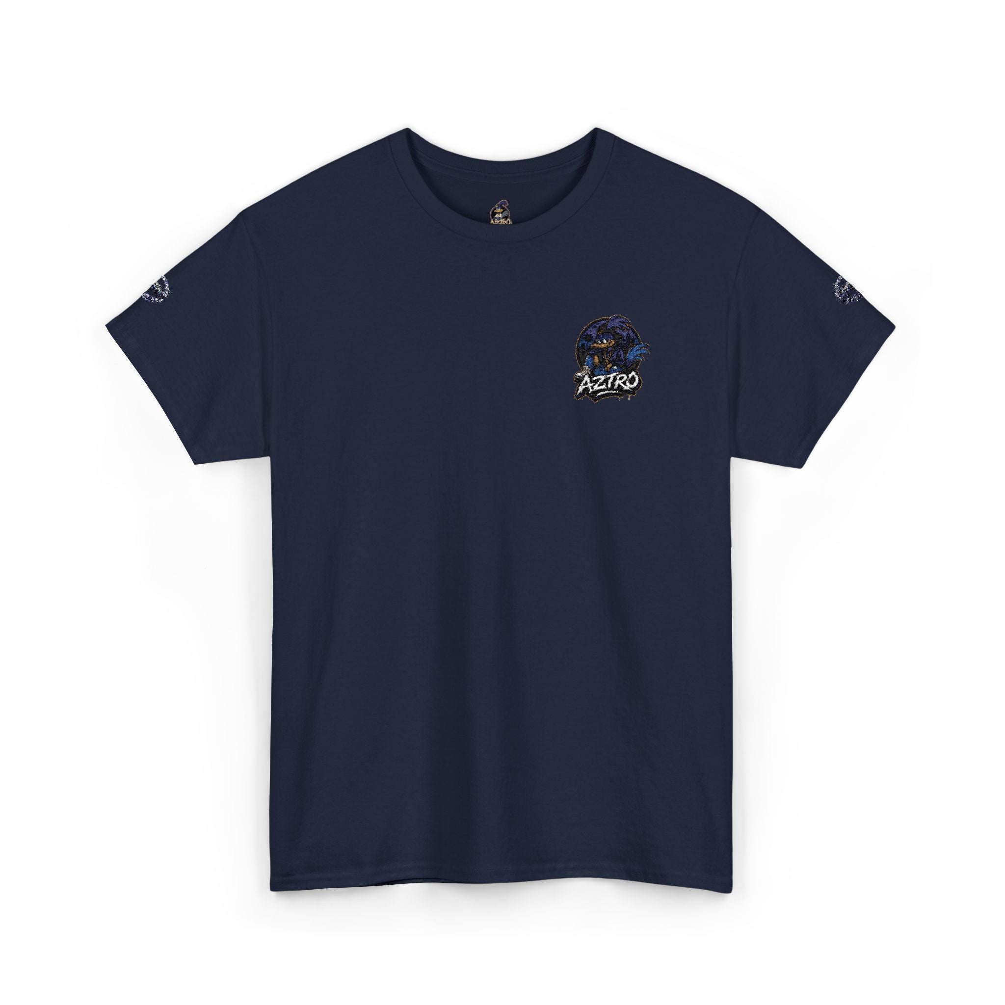 Camiseta de cuello redondo clásica amarilla de AZTRO — Camiseta de algodón lisa