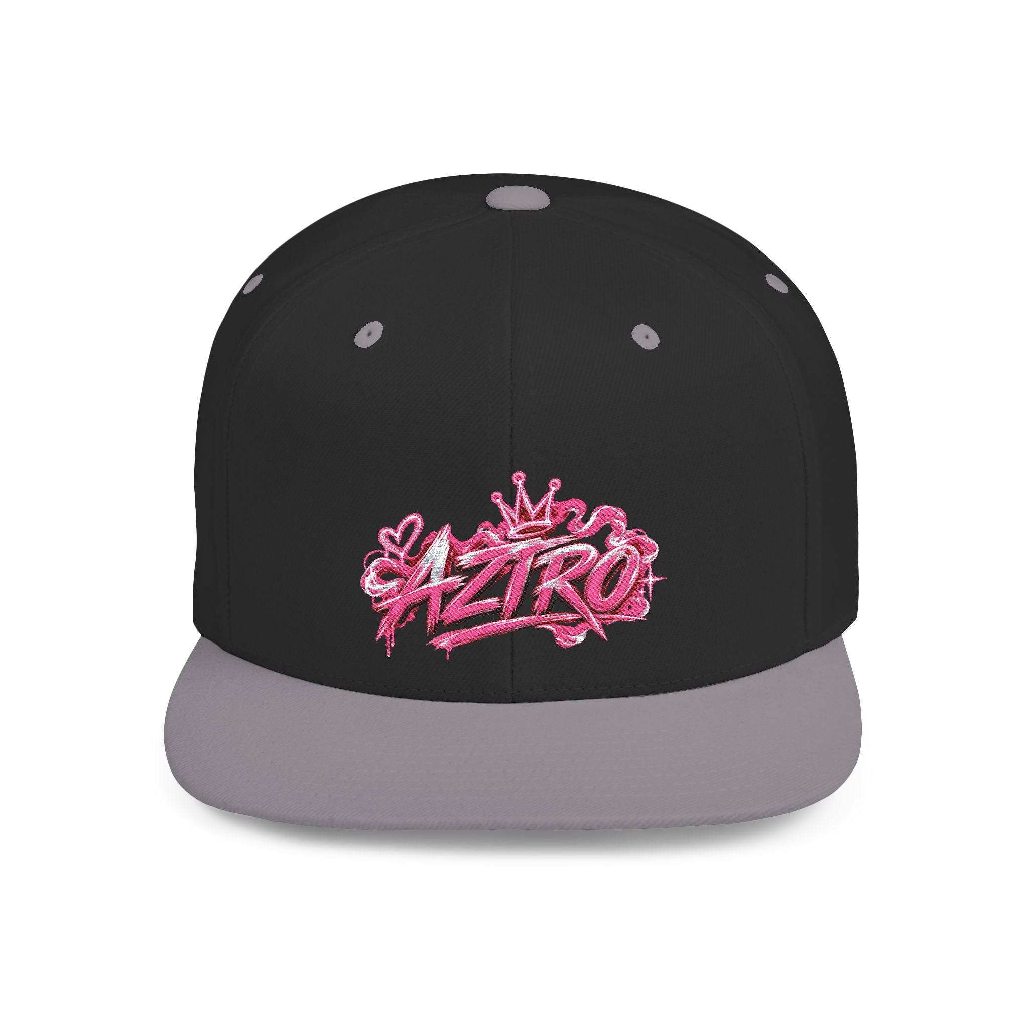 Gorra plana ajustable Pink Graffiti Snapback - con logotipo de arte callejero 'AZTKO'