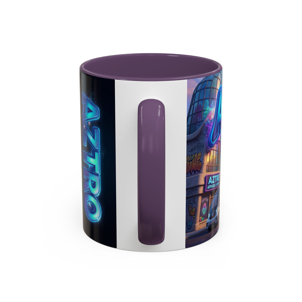 Aztro Labs Fantasy City Coffee Mug — Neon Style Creatures Design
