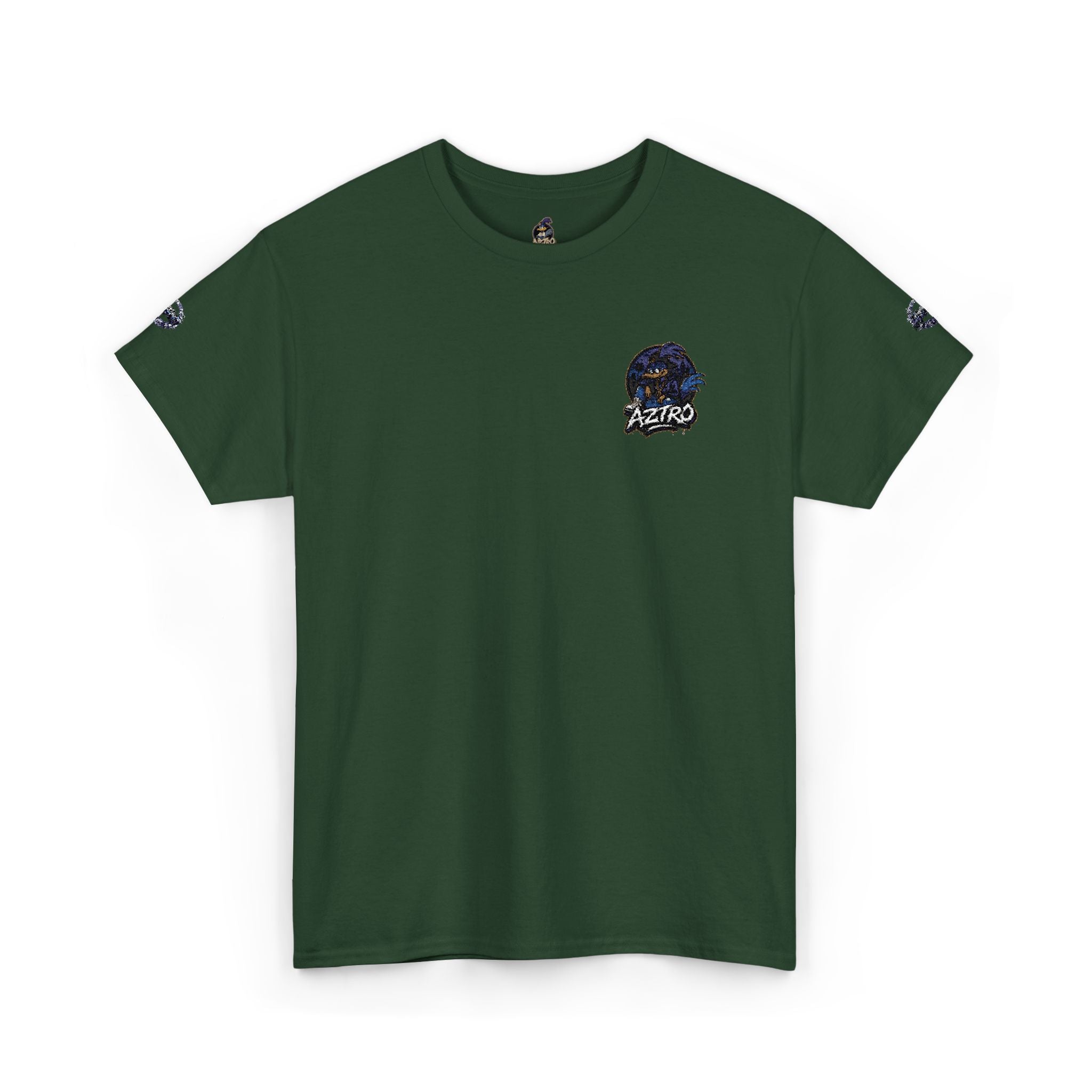 Camiseta de cuello redondo clásica amarilla de AZTRO — Camiseta de algodón lisa