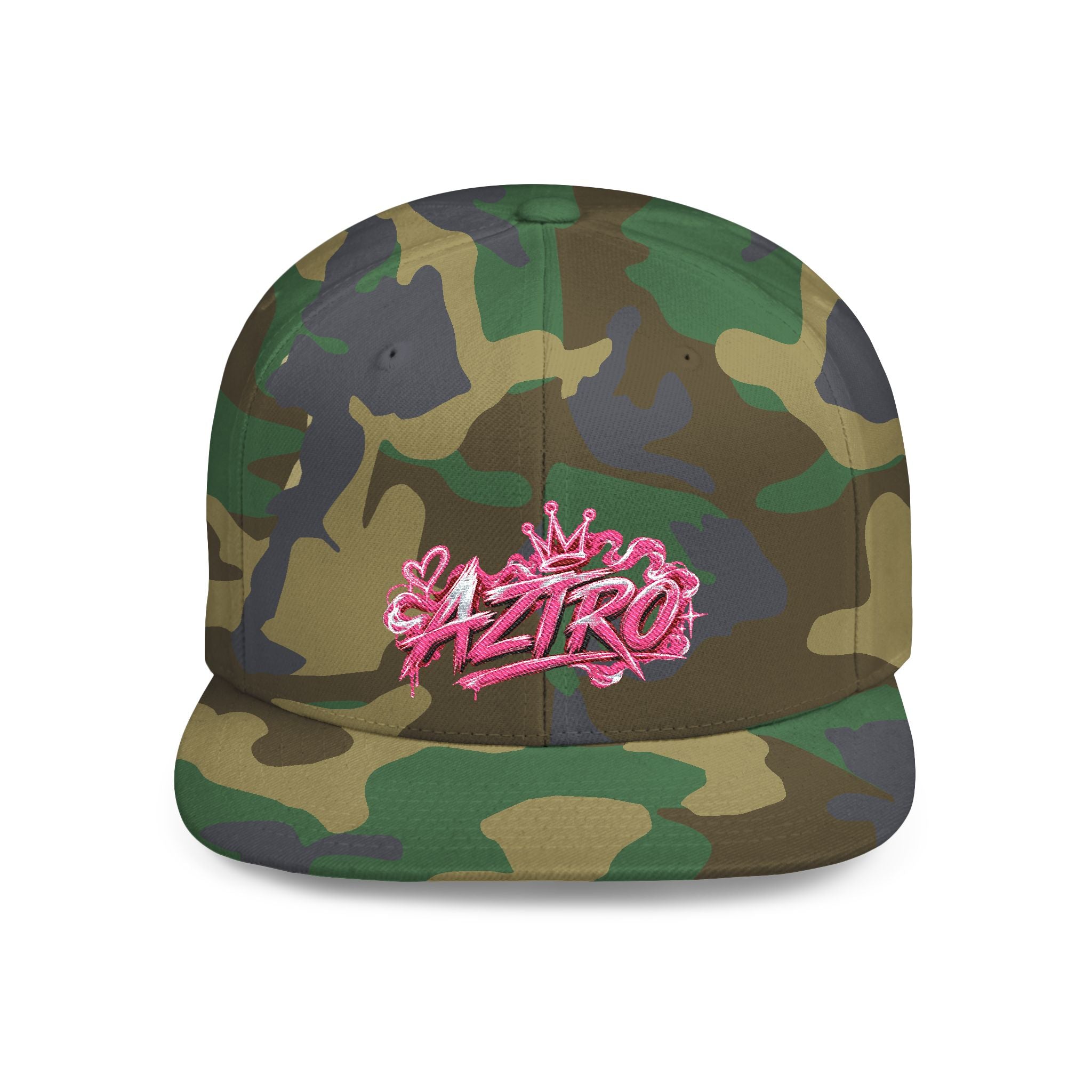 Gorra plana ajustable Pink Graffiti Snapback - con logotipo de arte callejero 'AZTKO'