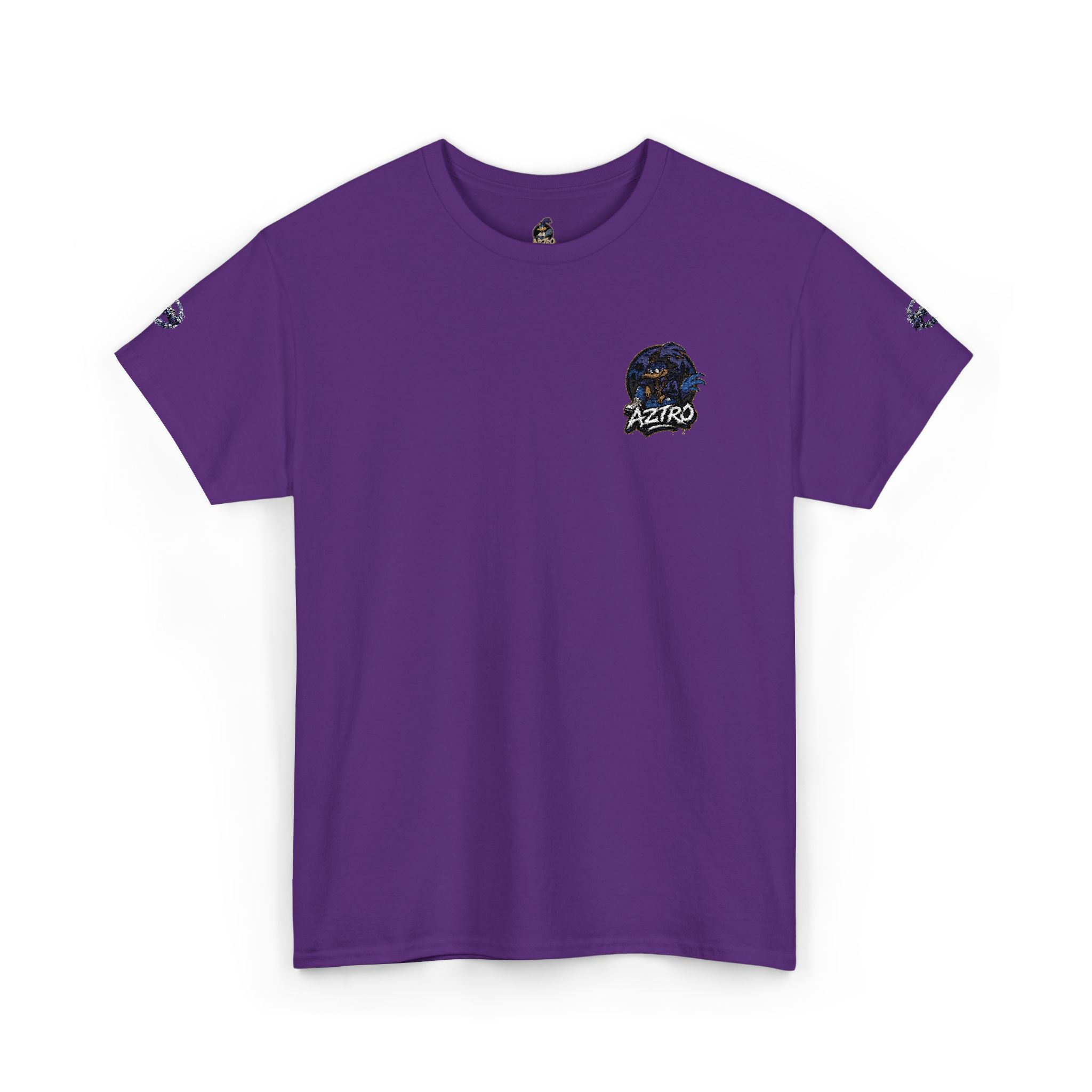 Camiseta de cuello redondo clásica amarilla de AZTRO — Camiseta de algodón lisa