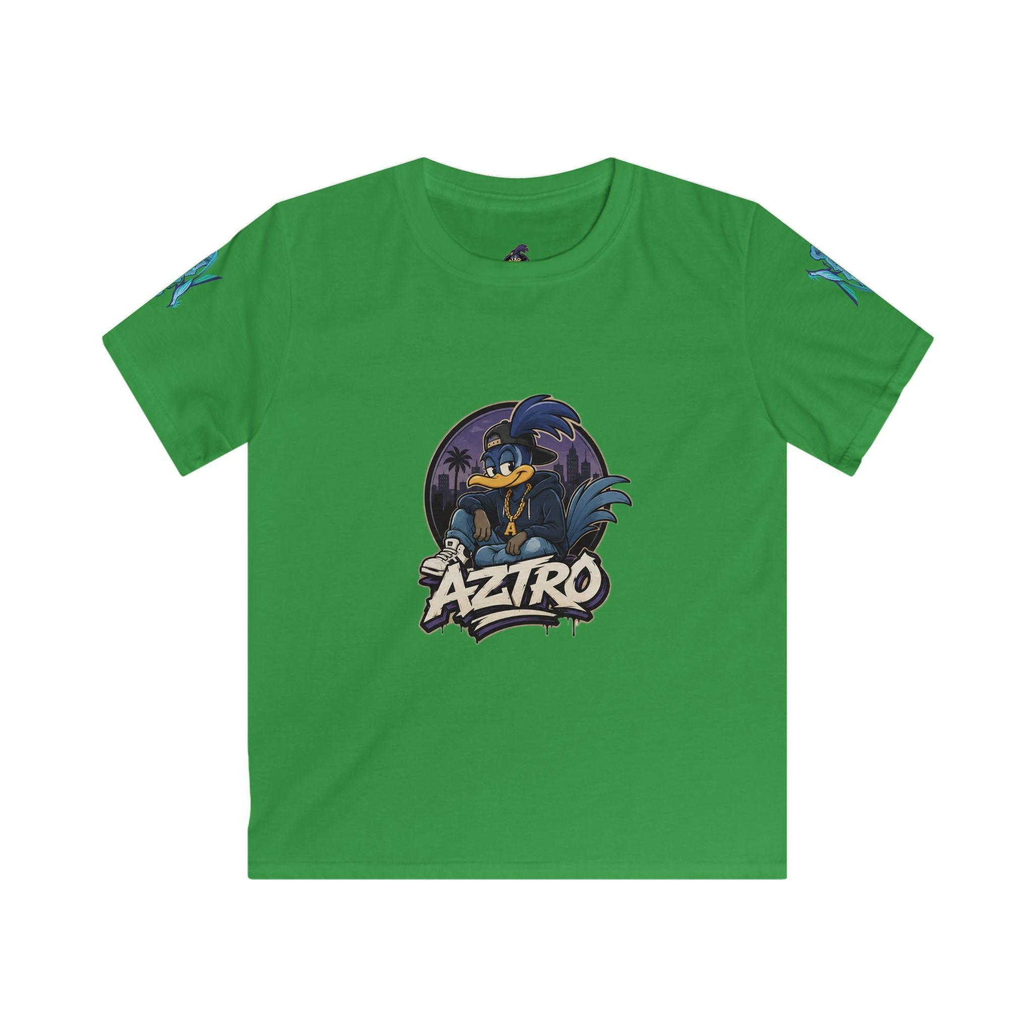 AZTRO Kids Graphic Tee — 'Aztro' Cartoon Raven Night Sky Design