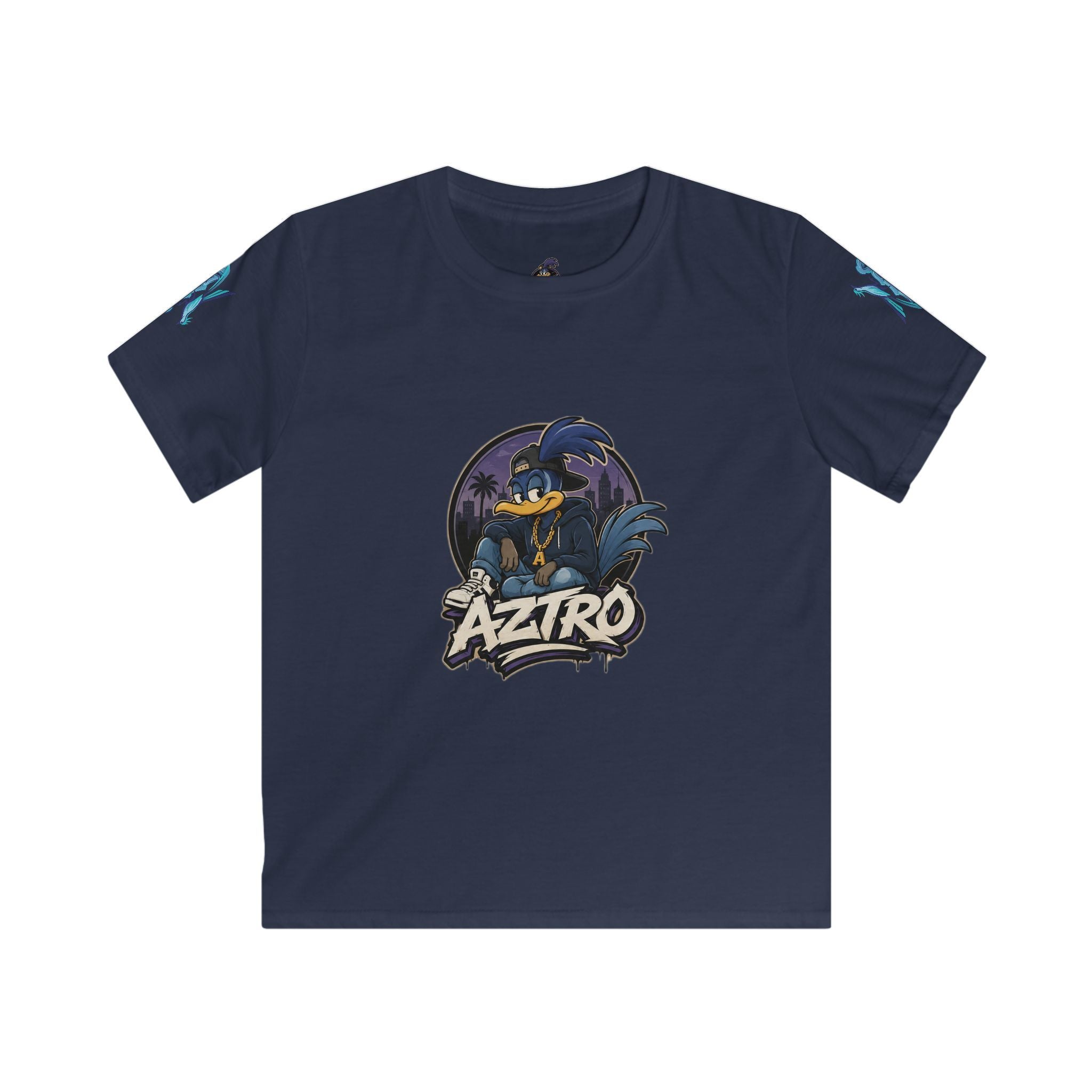 AZTRO Kids Graphic Tee — 'Aztro' Cartoon Raven Night Sky Design