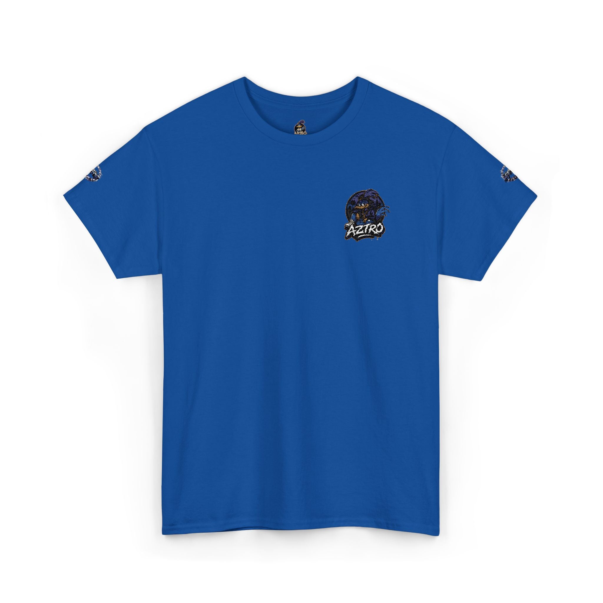 Camiseta de cuello redondo clásica amarilla de AZTRO — Camiseta de algodón lisa