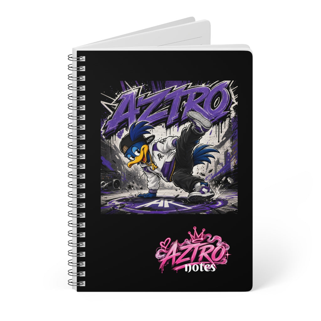 A5 Spiral Notebook — 'AZTRO' Hip-Hop Rooster Street Art Notes
