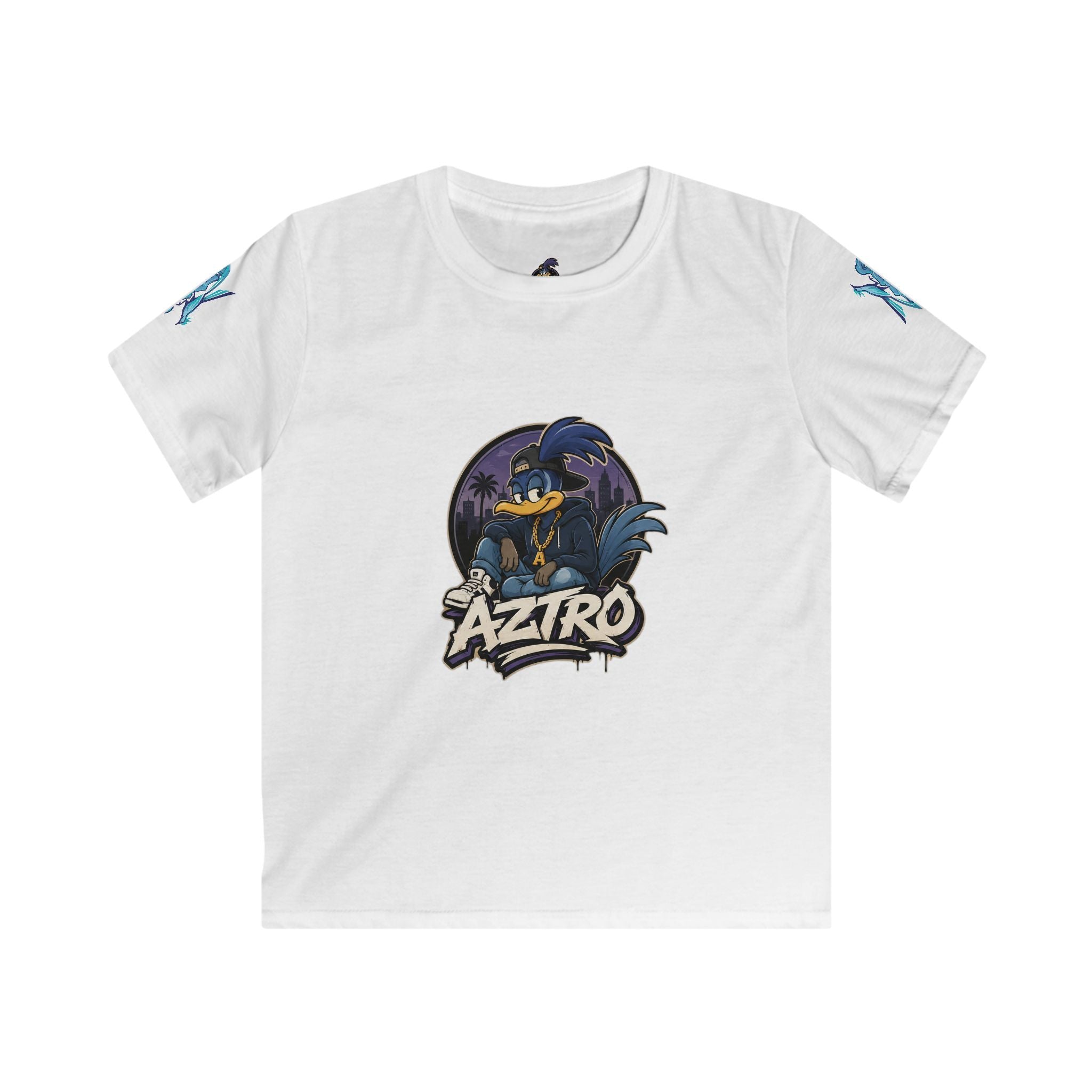 AZTRO Kids Graphic Tee — 'Aztro' Cartoon Raven Night Sky Design