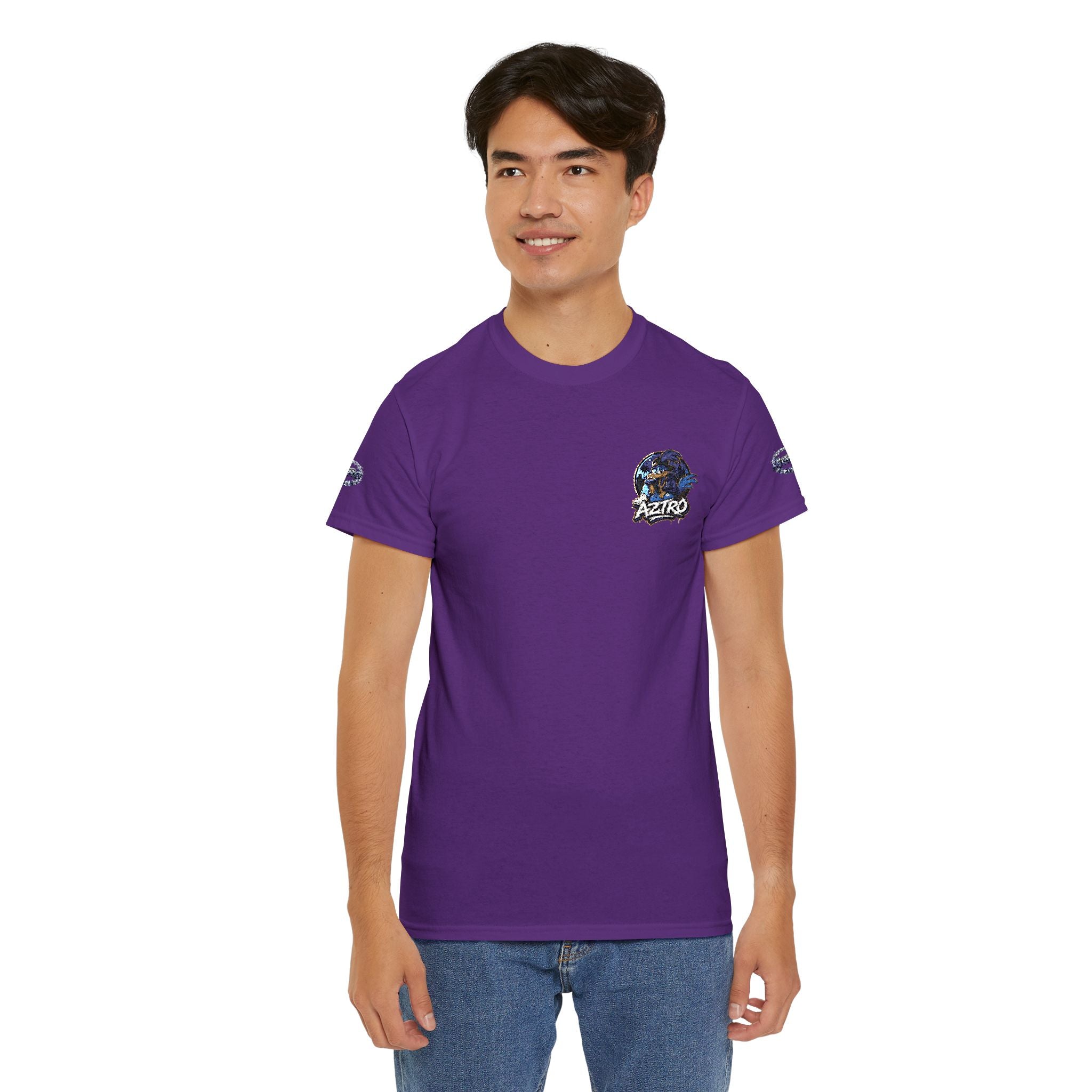 AZTRO Classic Yellow Crewneck T‑Shirt — Plain Cotton Tee