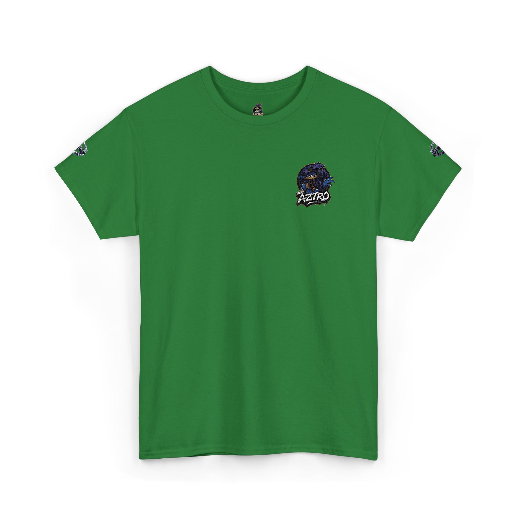 Camiseta de cuello redondo clásica amarilla de AZTRO — Camiseta de algodón lisa