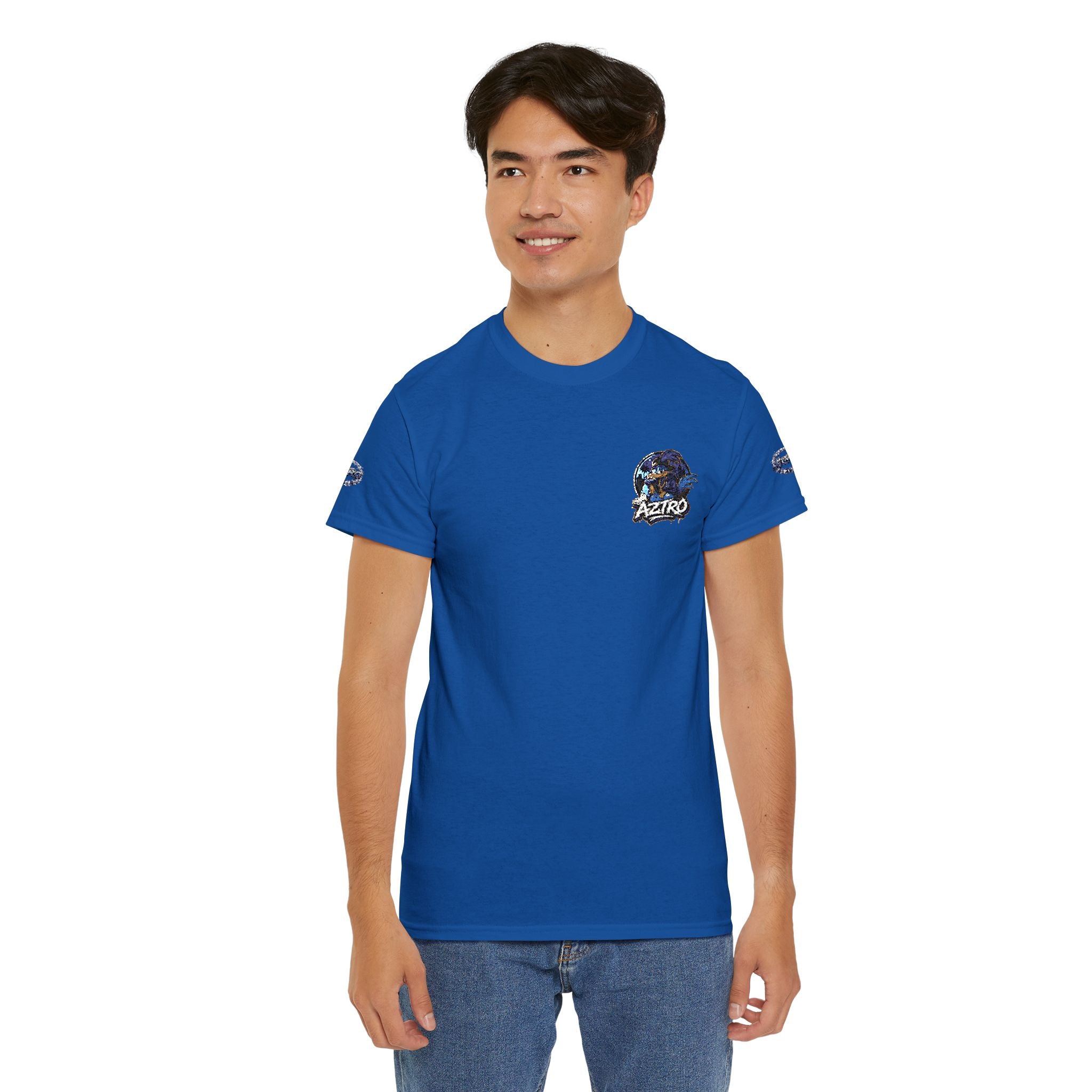 AZTRO Classic Yellow Crewneck T‑Shirt — Plain Cotton Tee