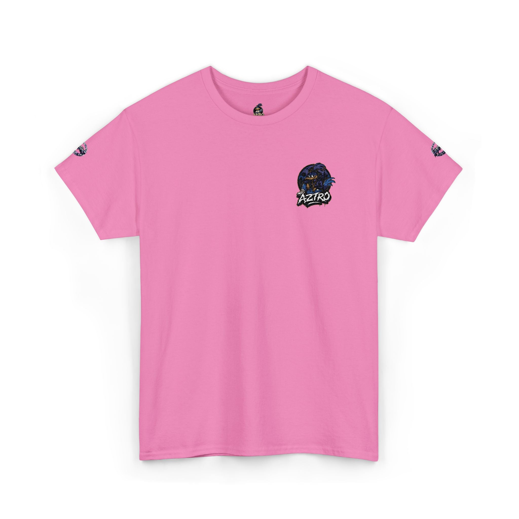 Camiseta de cuello redondo clásica amarilla de AZTRO — Camiseta de algodón lisa