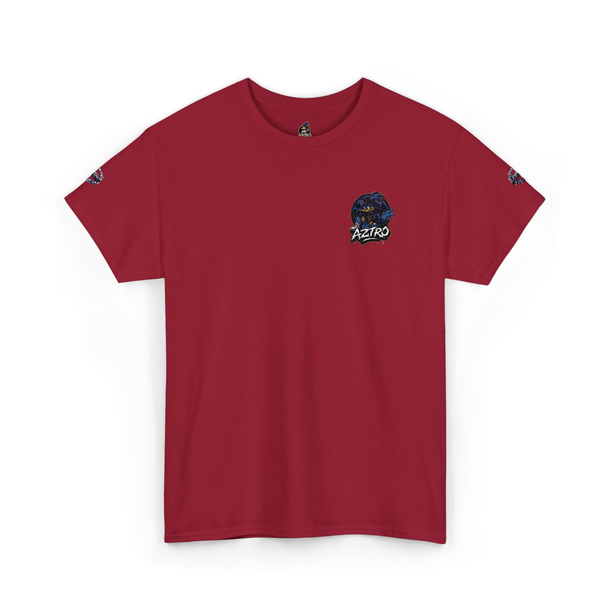 Camiseta de cuello redondo clásica amarilla de AZTRO — Camiseta de algodón lisa