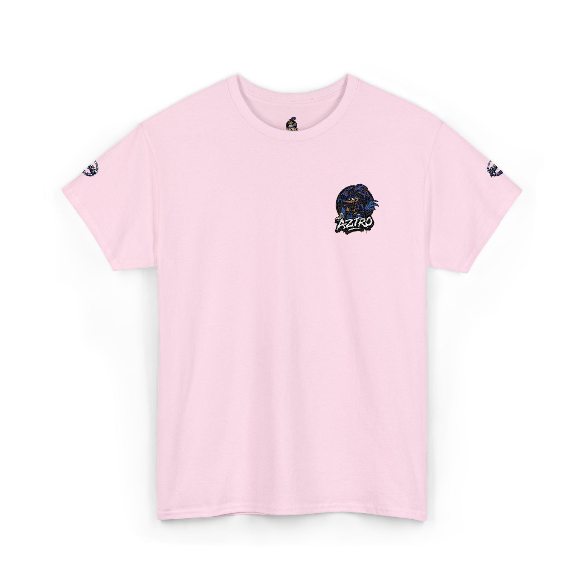 Camiseta de cuello redondo clásica amarilla de AZTRO — Camiseta de algodón lisa