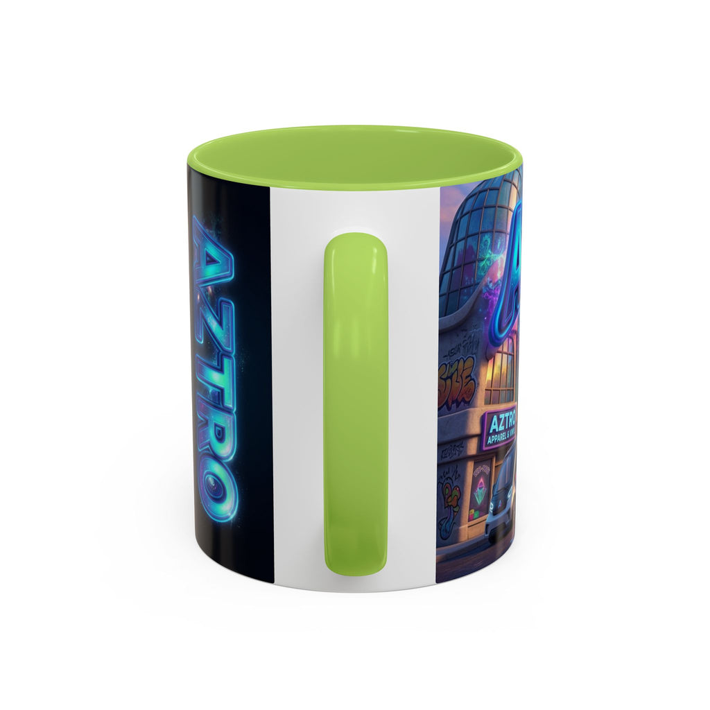 Aztro Labs Fantasy City Coffee Mug — Neon Style Creatures Design