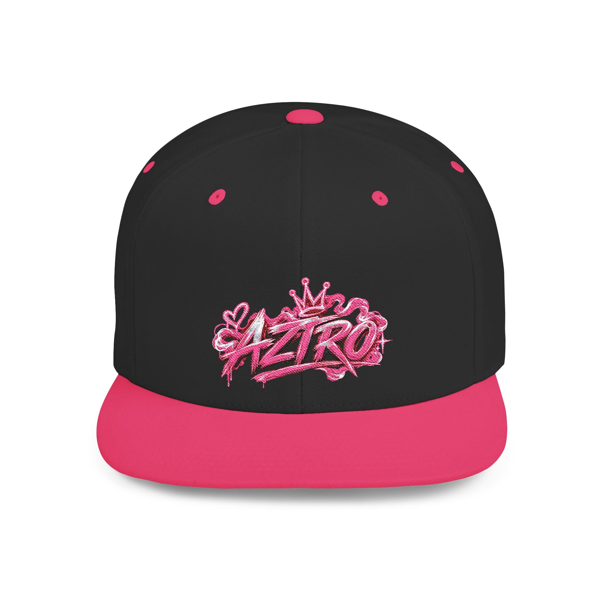 Gorra plana ajustable Pink Graffiti Snapback - con logotipo de arte callejero 'AZTKO'