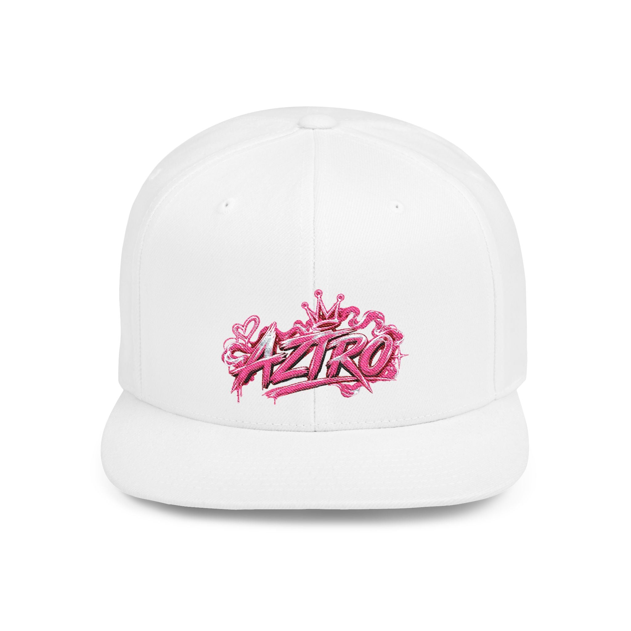 Gorra plana ajustable Pink Graffiti Snapback - con logotipo de arte callejero 'AZTKO'